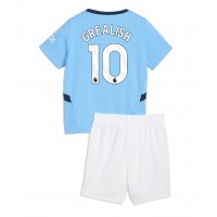 Camiseta Manchester City Jack Grealish #10 Primera Equipación para niños 2024-25 manga corta (+ pantalones cortos)